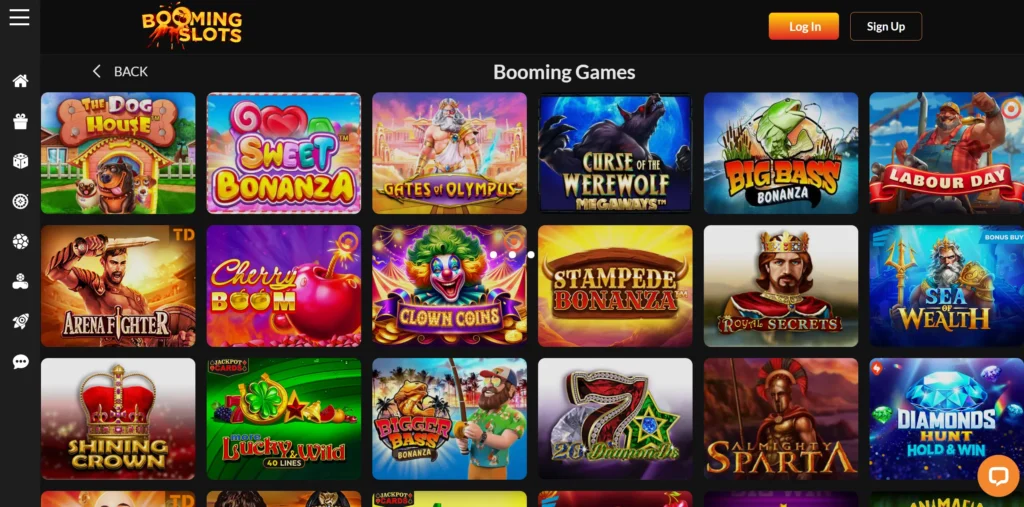 Booming Slots casino games.